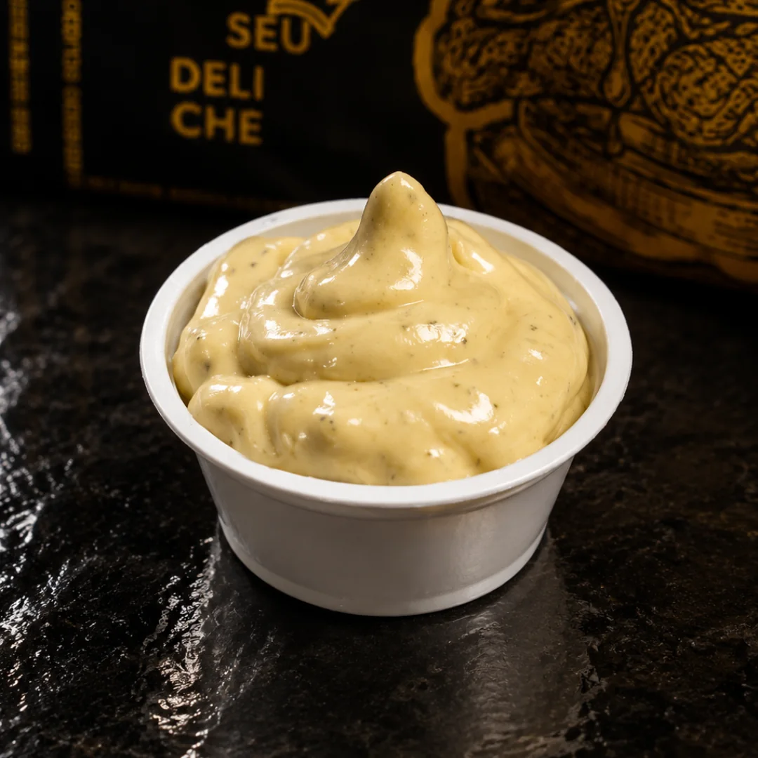 Porção da maionese verde de receita própria da Breddy's